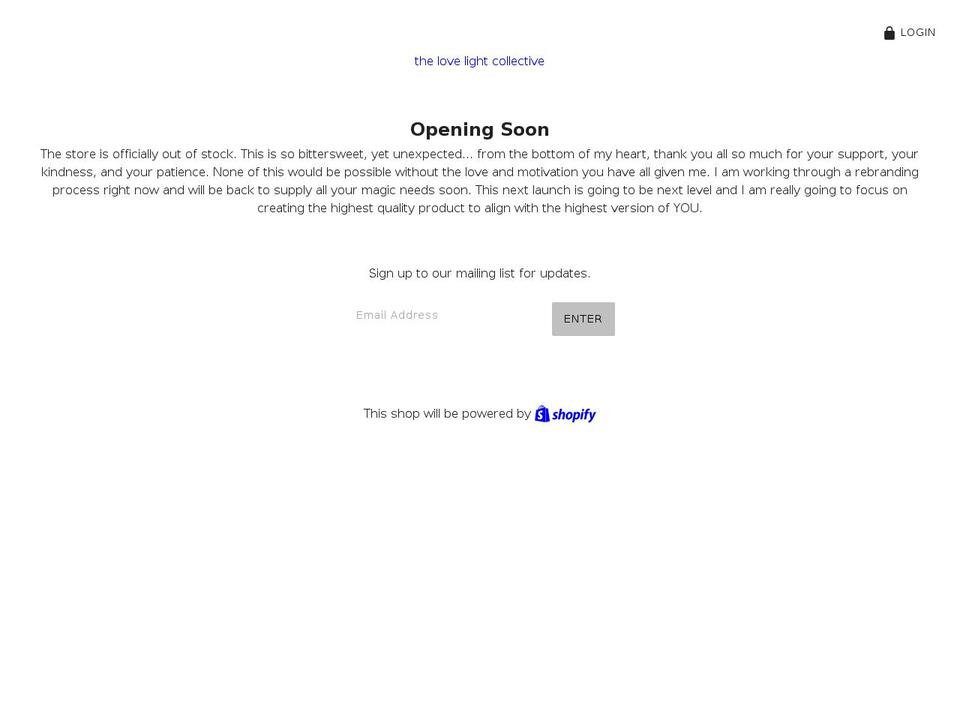 thelovelightcollective.com shopify website screenshot