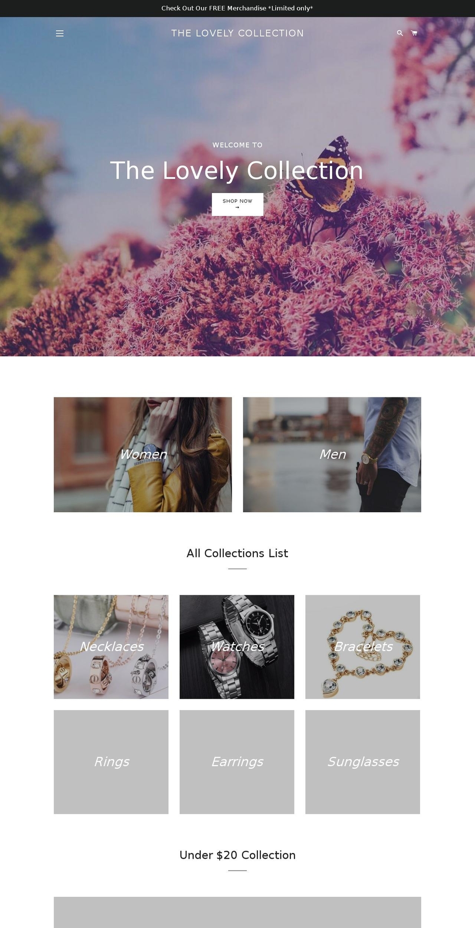 thelovelycollection.com — Shopify storefront screenshot