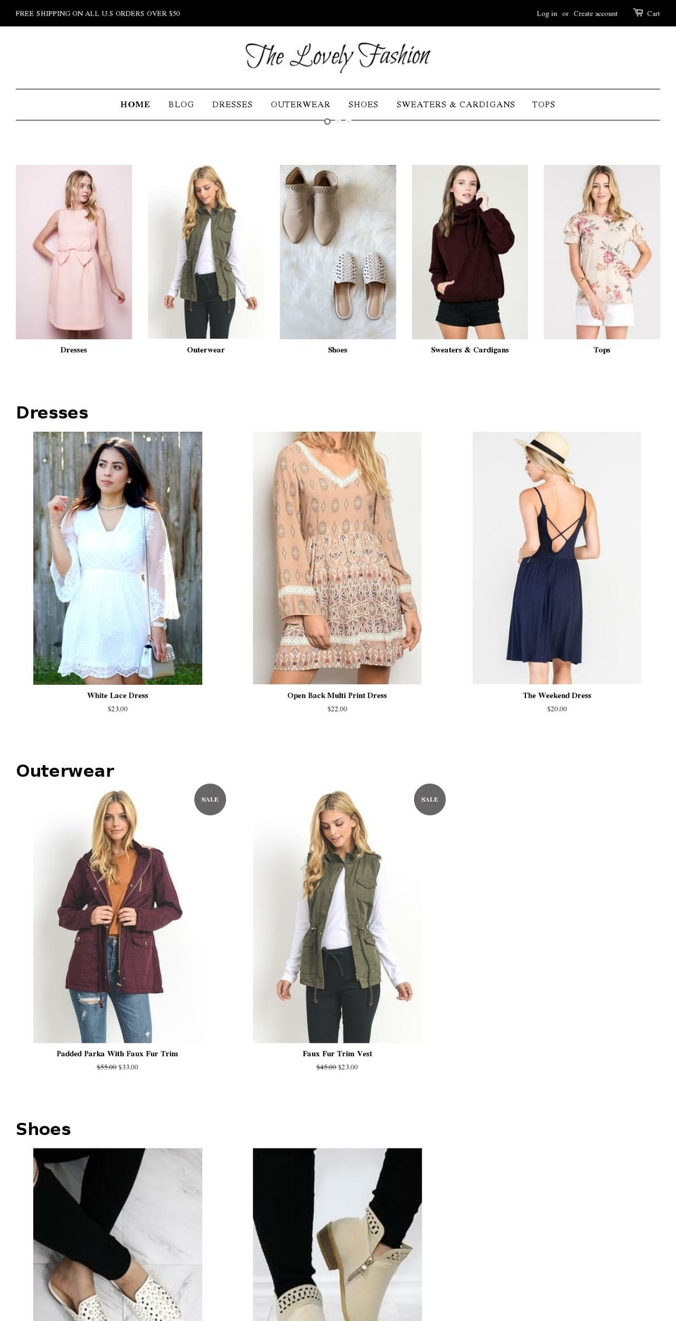 thelovelyfashion.com shopify website screenshot