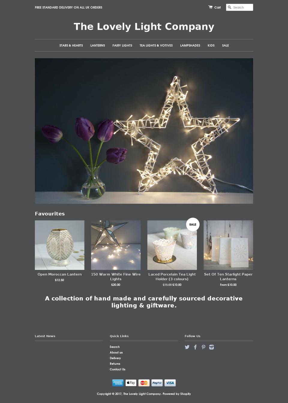 thelovelylightcompany.com shopify website screenshot