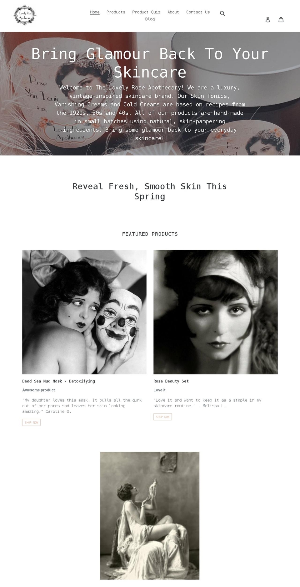 thelovelyroseapothecary.com shopify website screenshot