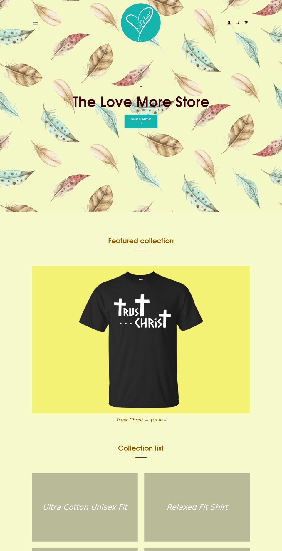 thelovemorestore.com — Shopify storefront screenshot