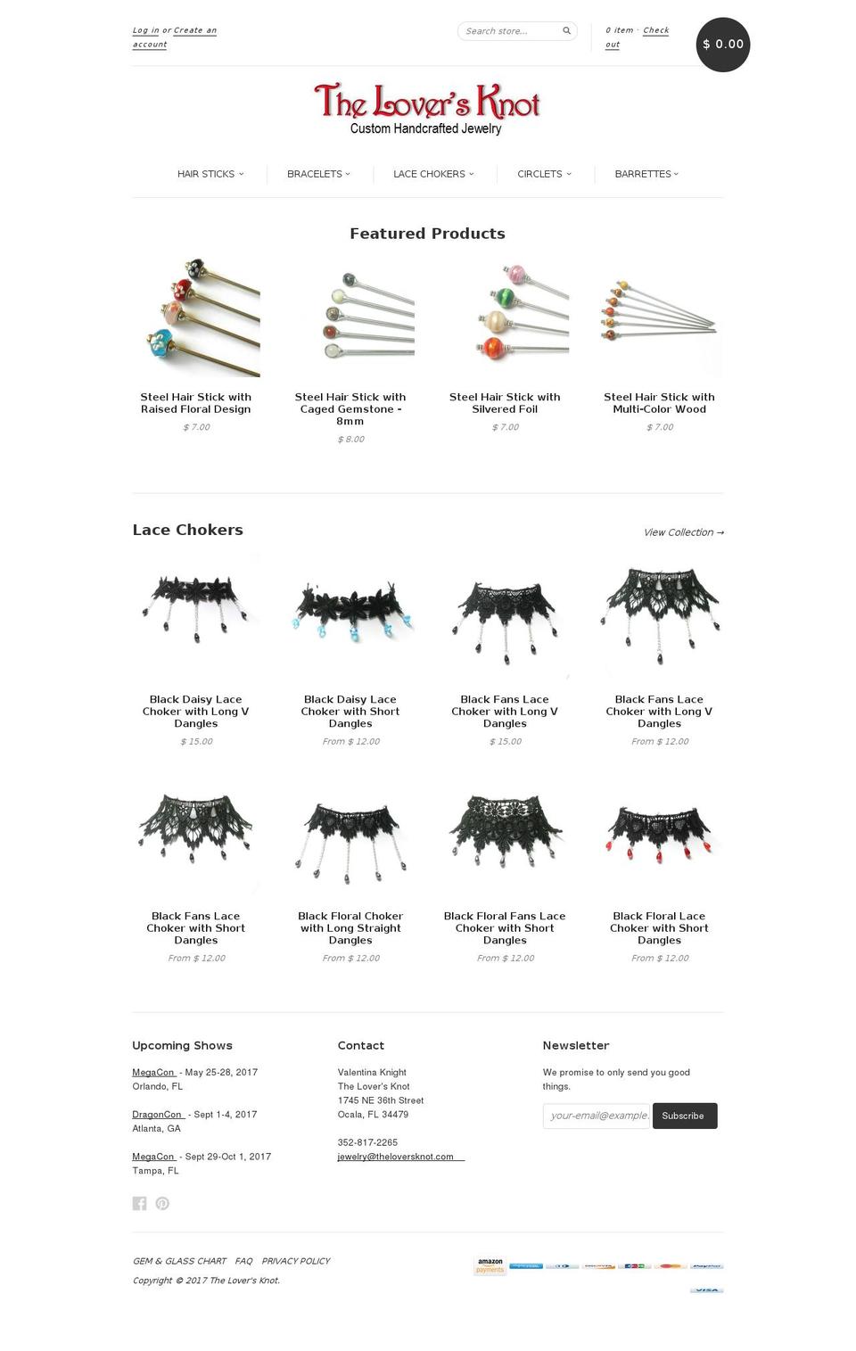 theloversknot.com shopify website screenshot
