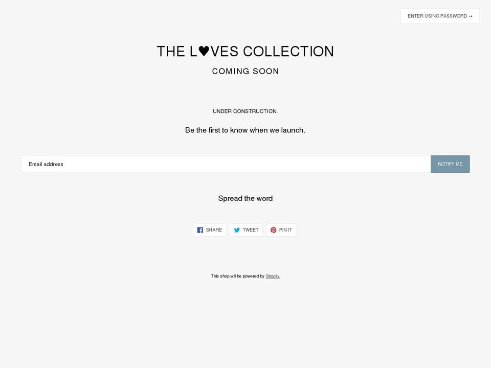 thelovescollection.com — Shopify storefront screenshot