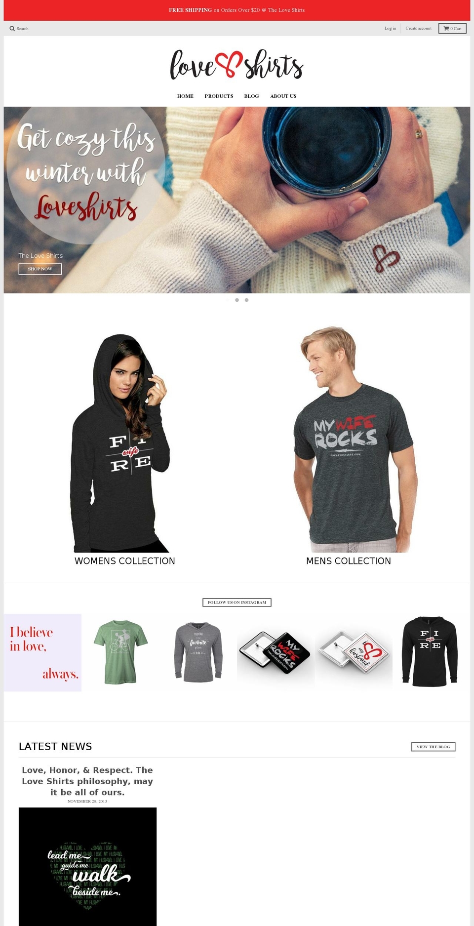 theloveshirts.com shopify website screenshot