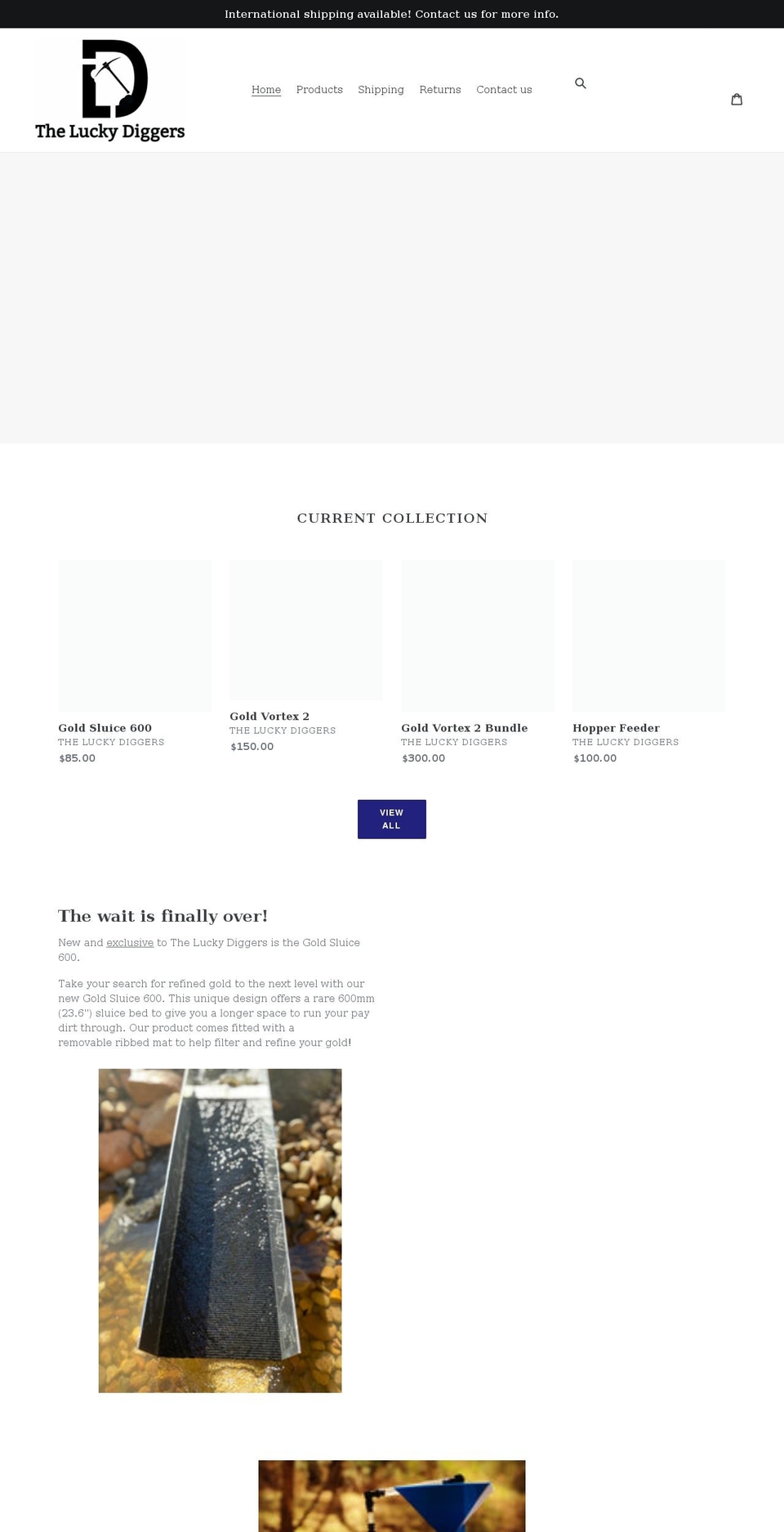 theluckydiggers.com shopify website screenshot