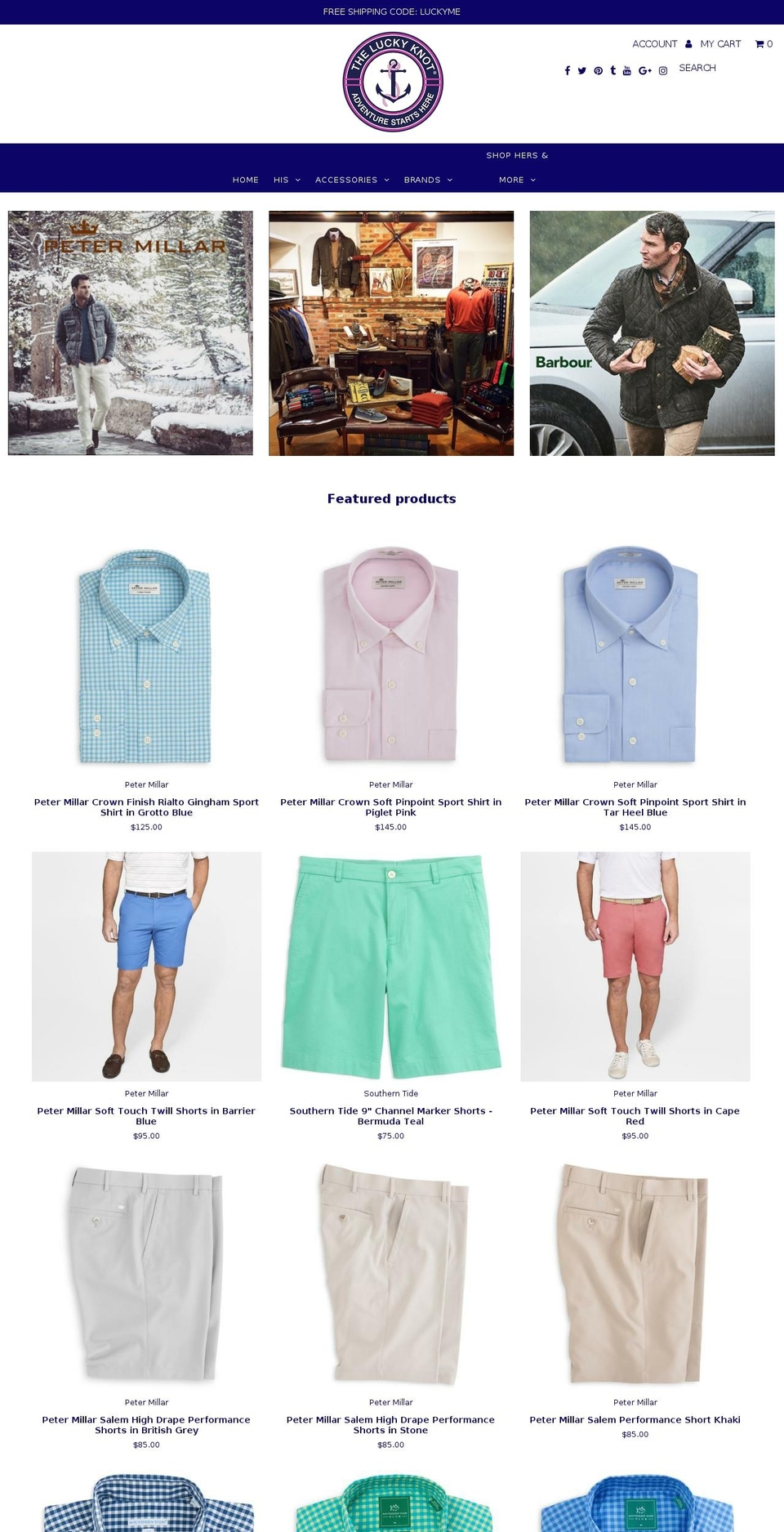 theluckyknotmens.com shopify website screenshot