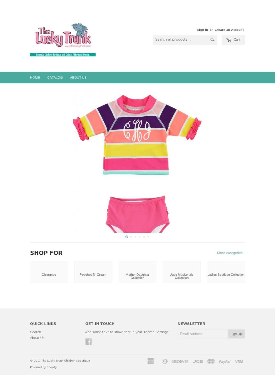 theluckytrunk.com shopify website screenshot