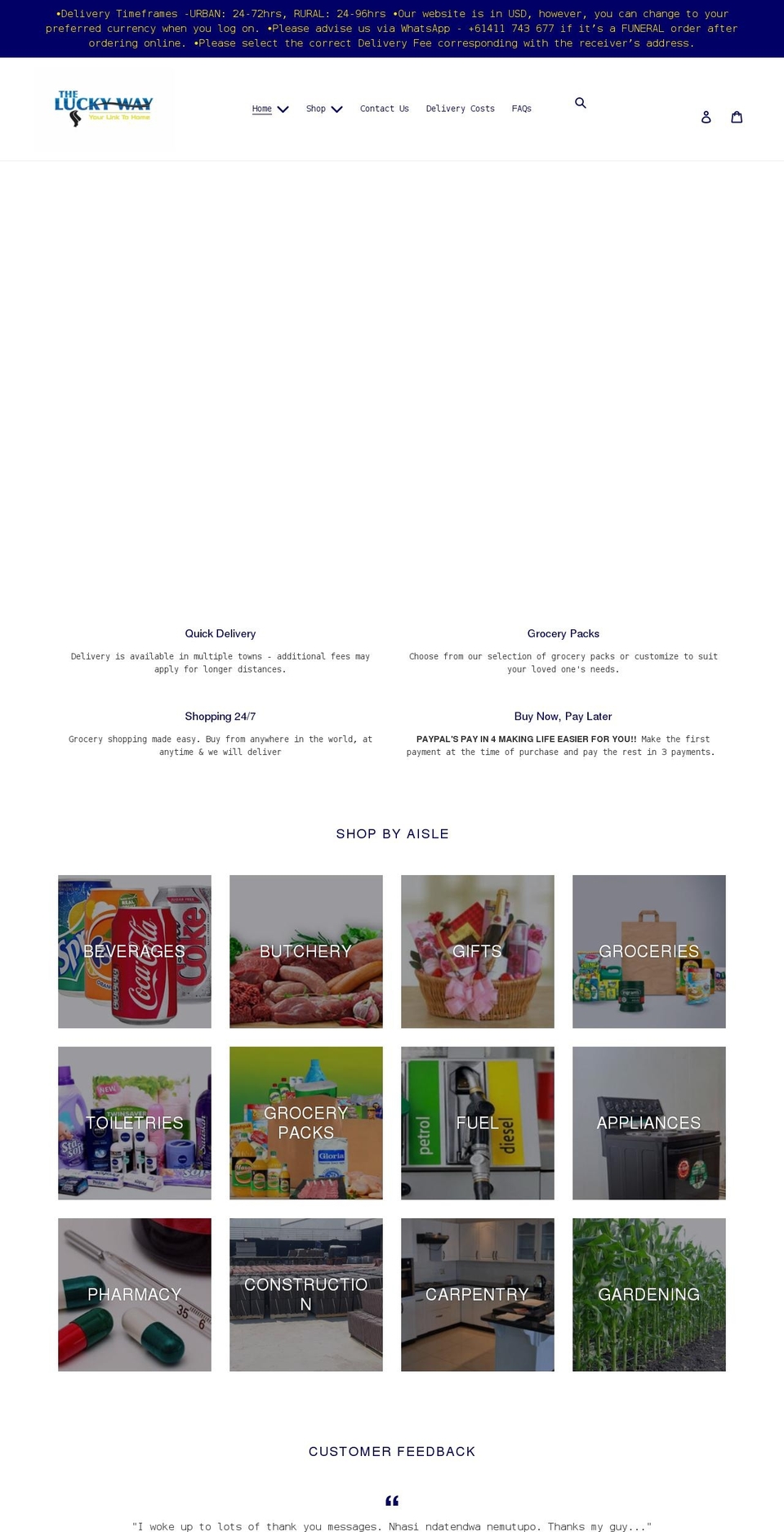 theluckyway.com.au shopify website screenshot