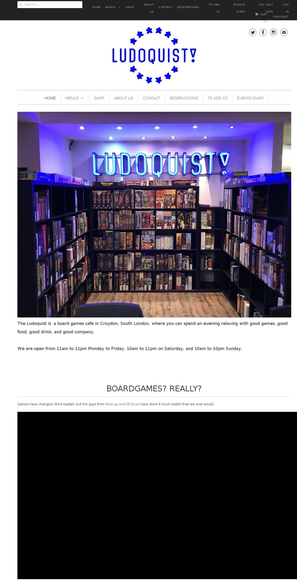 theludoquistcafe.com shopify website screenshot