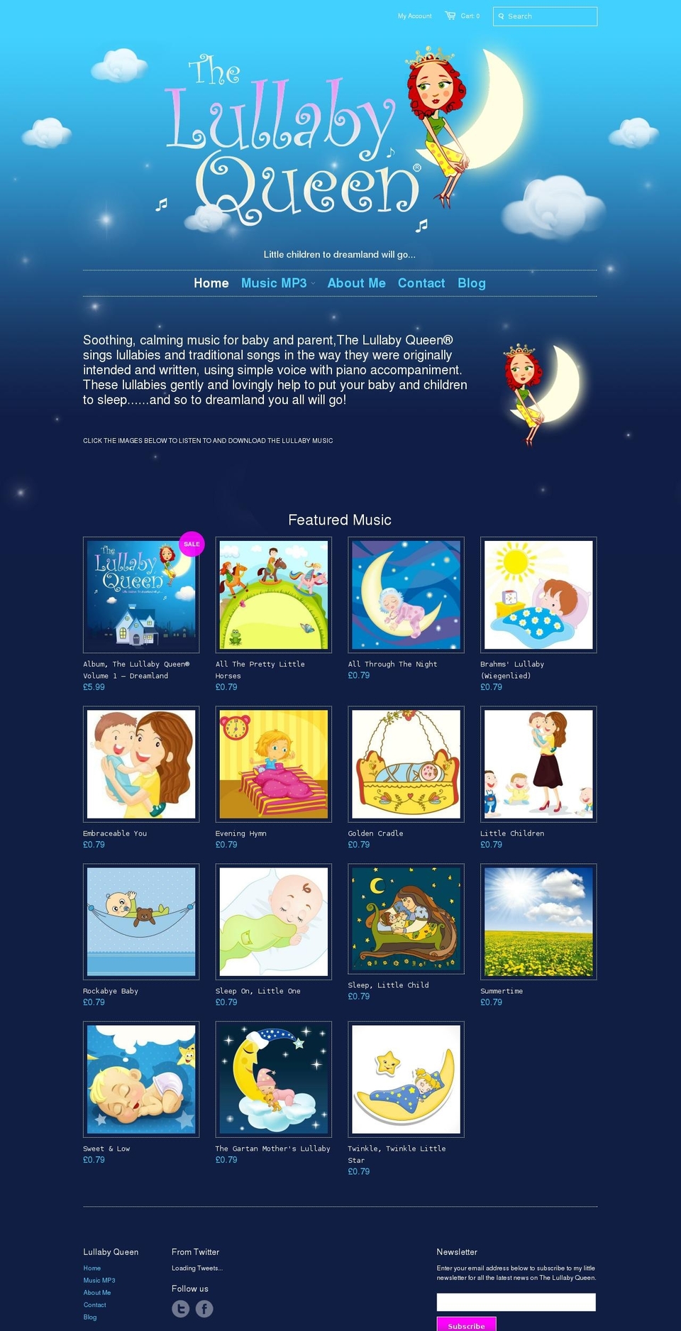 thelullabyqueen.com shopify website screenshot