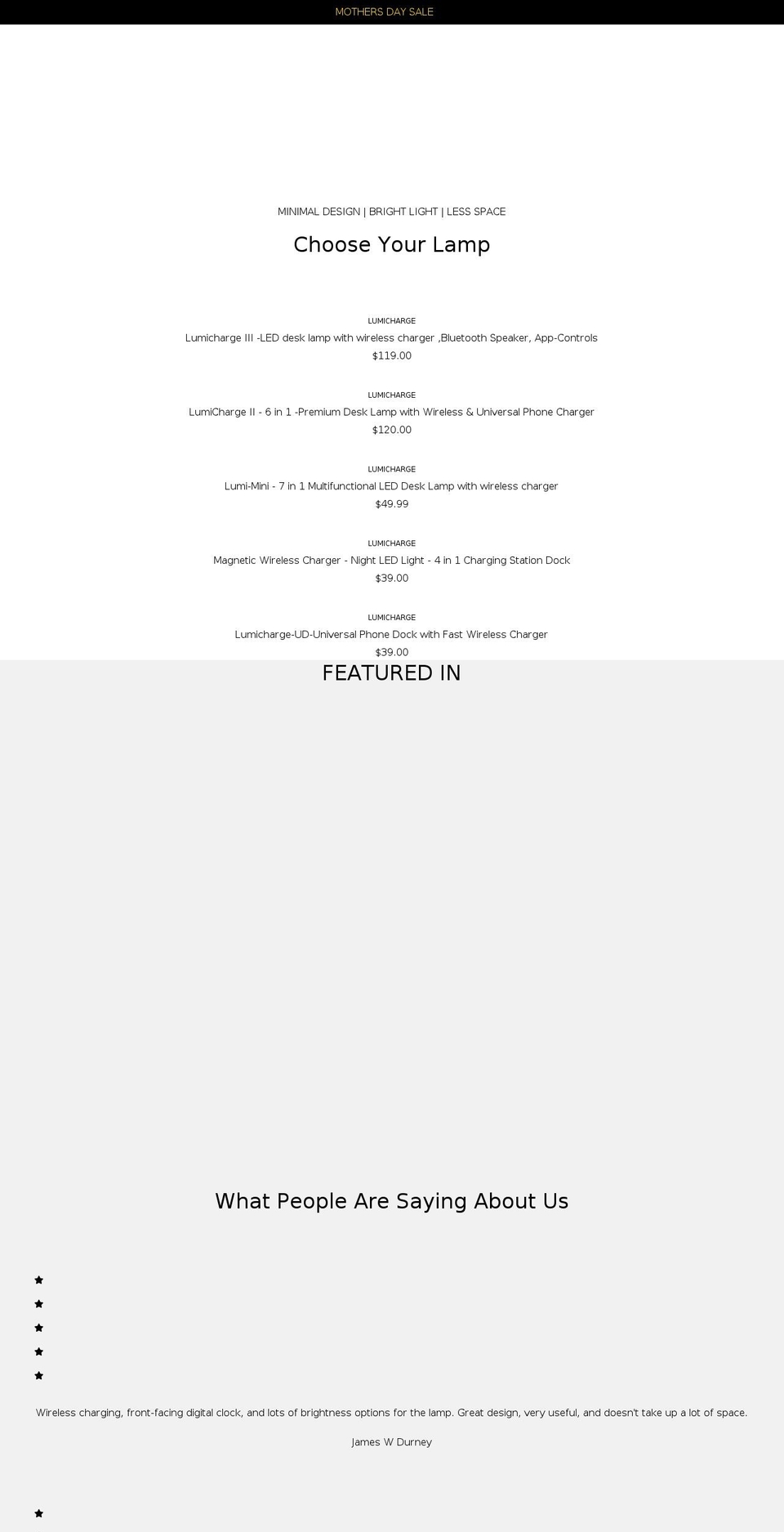 thelumicharge.com — Shopify storefront screenshot