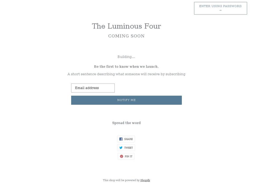 Source code Shopify theme site example theluminousfour.com