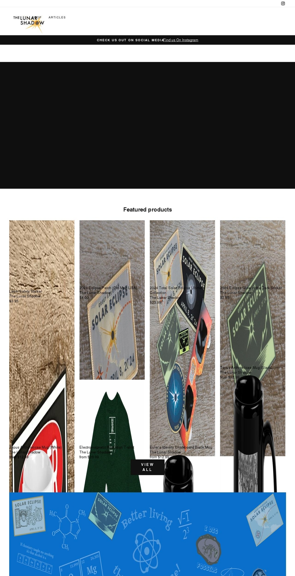 thelunarshadow.com shopify website screenshot