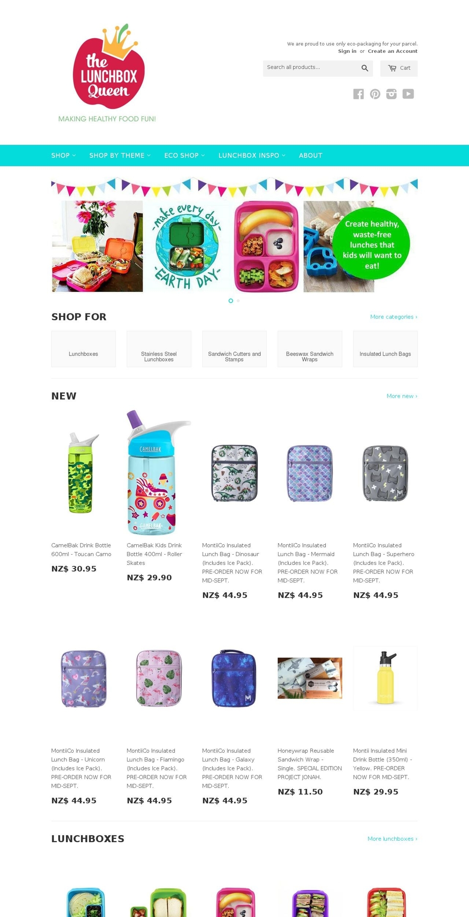 thelunchboxqueen.co.nz shopify website screenshot