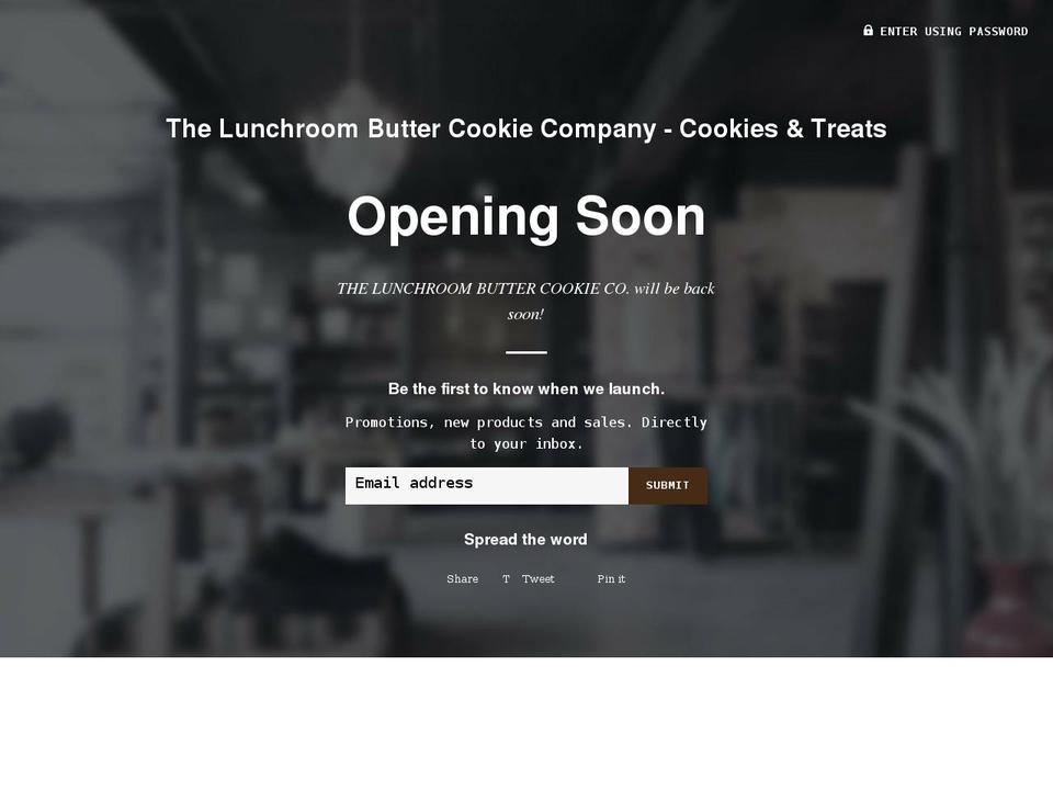 thelunchroombuttercookieco.com shopify website screenshot