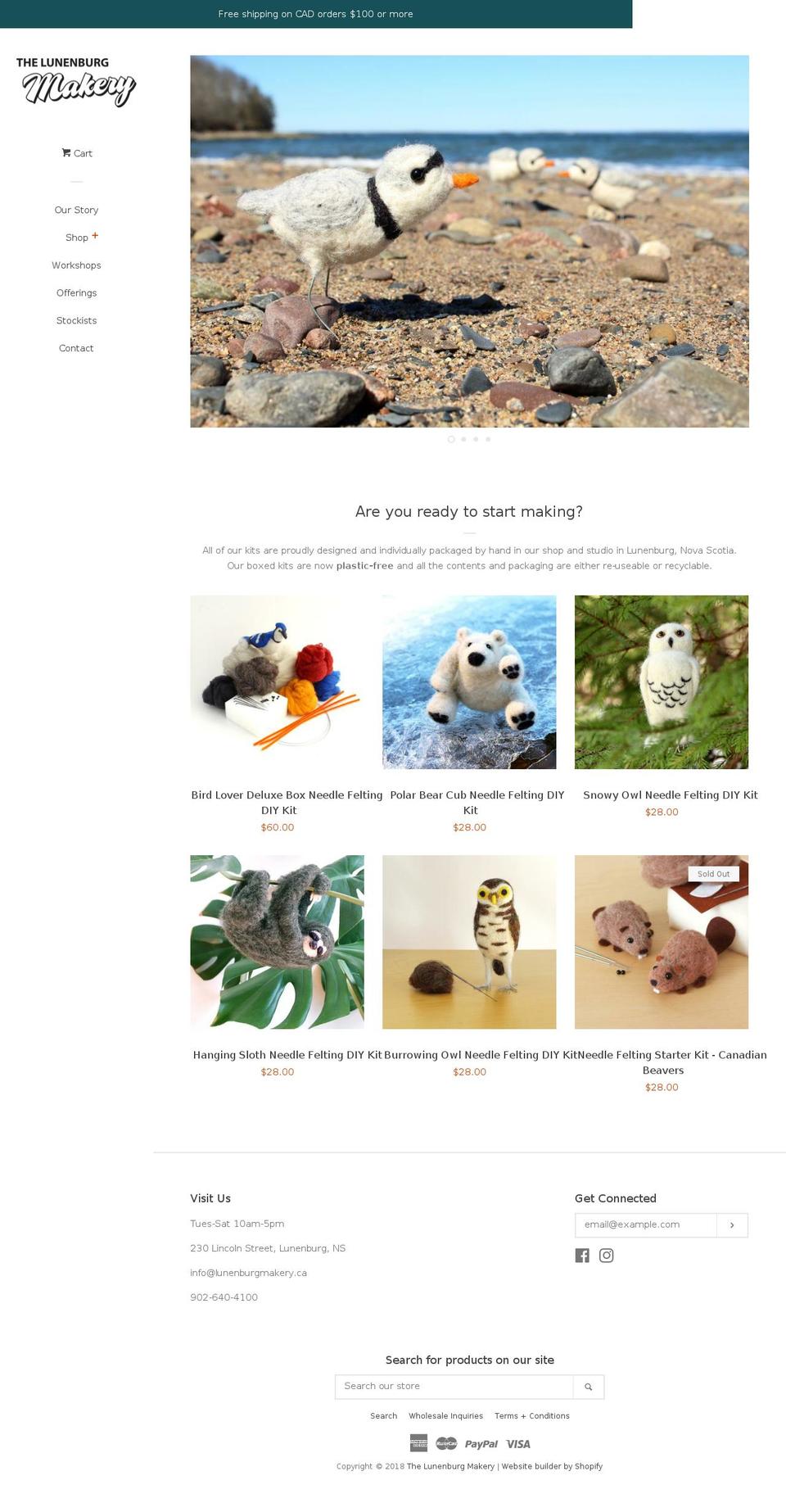thelunenburgmakery.com shopify website screenshot