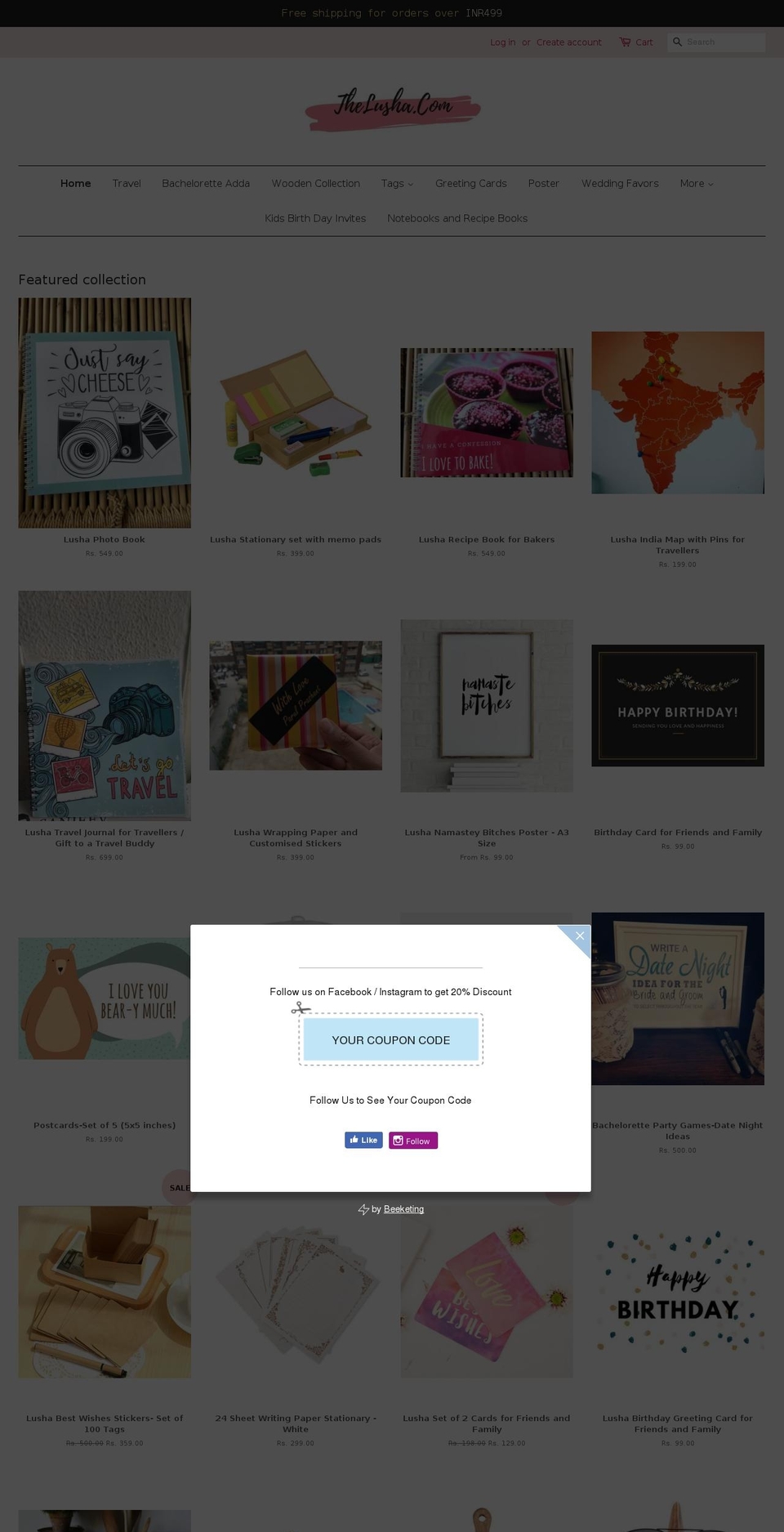 thelusha.com shopify website screenshot