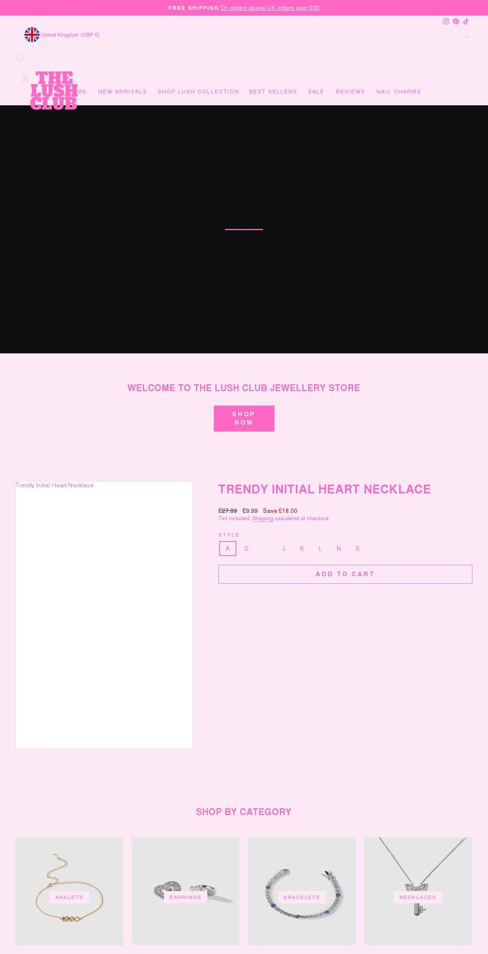 thelushclub.co.uk shopify website screenshot