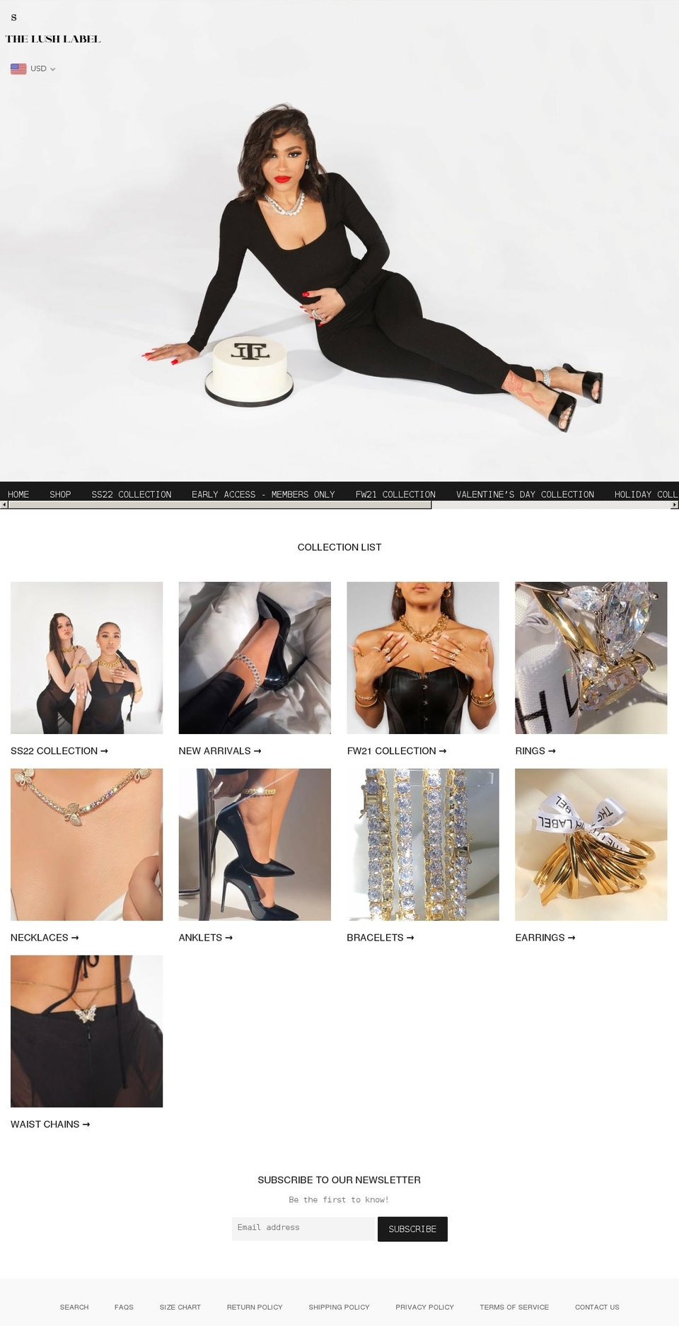 thelushlabel.com shopify website screenshot