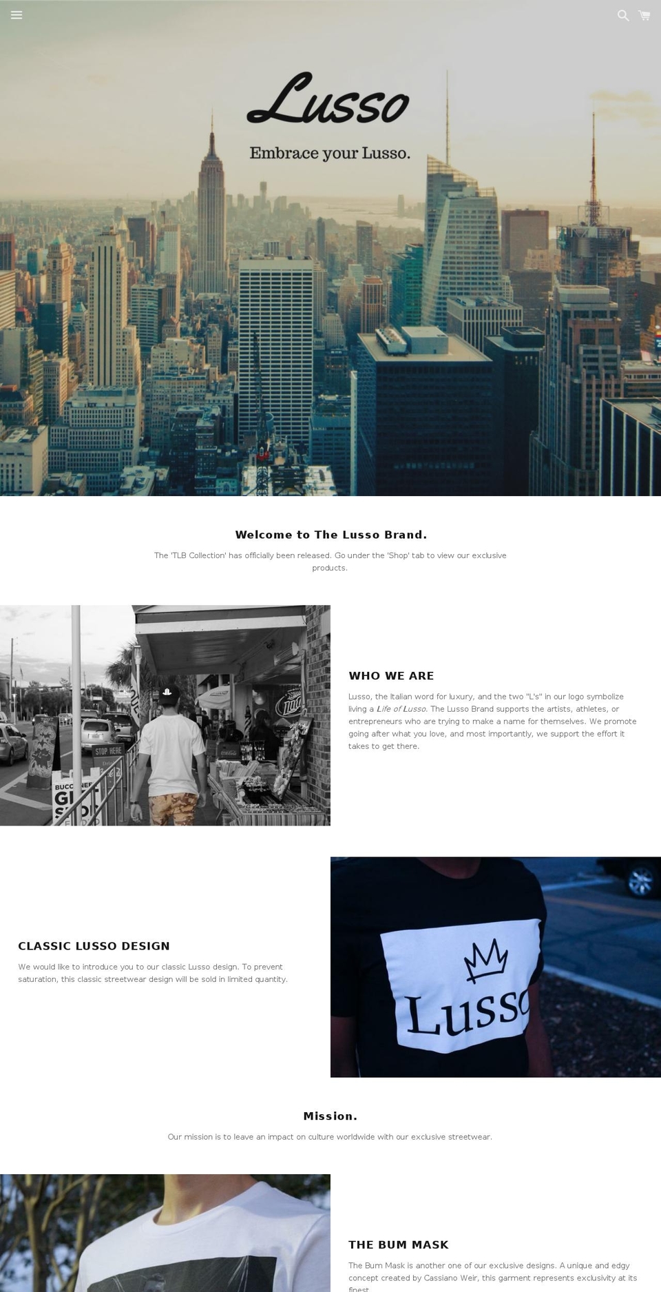 thelussobrand.com — Shopify storefront screenshot