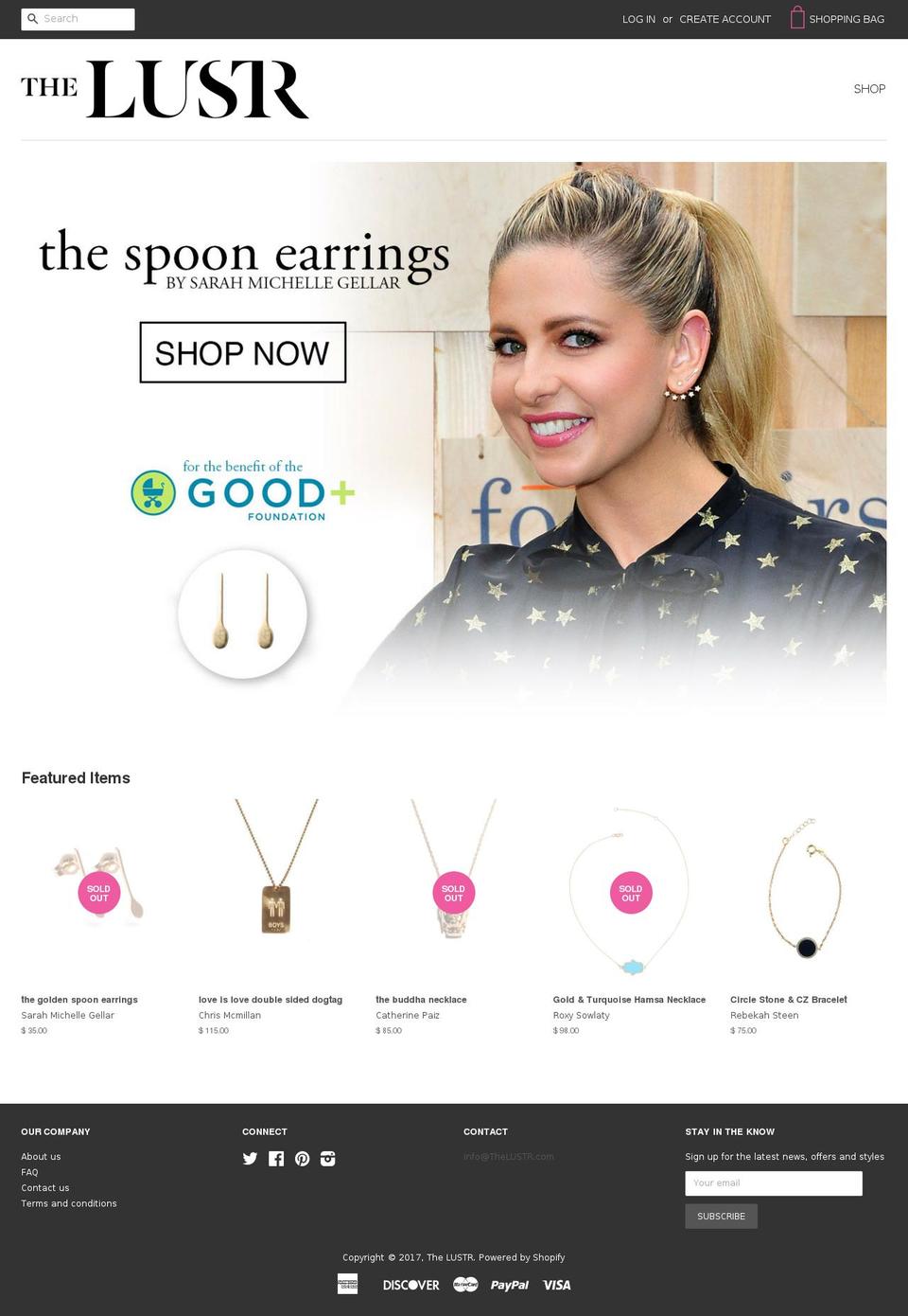 thelustr.com shopify website screenshot