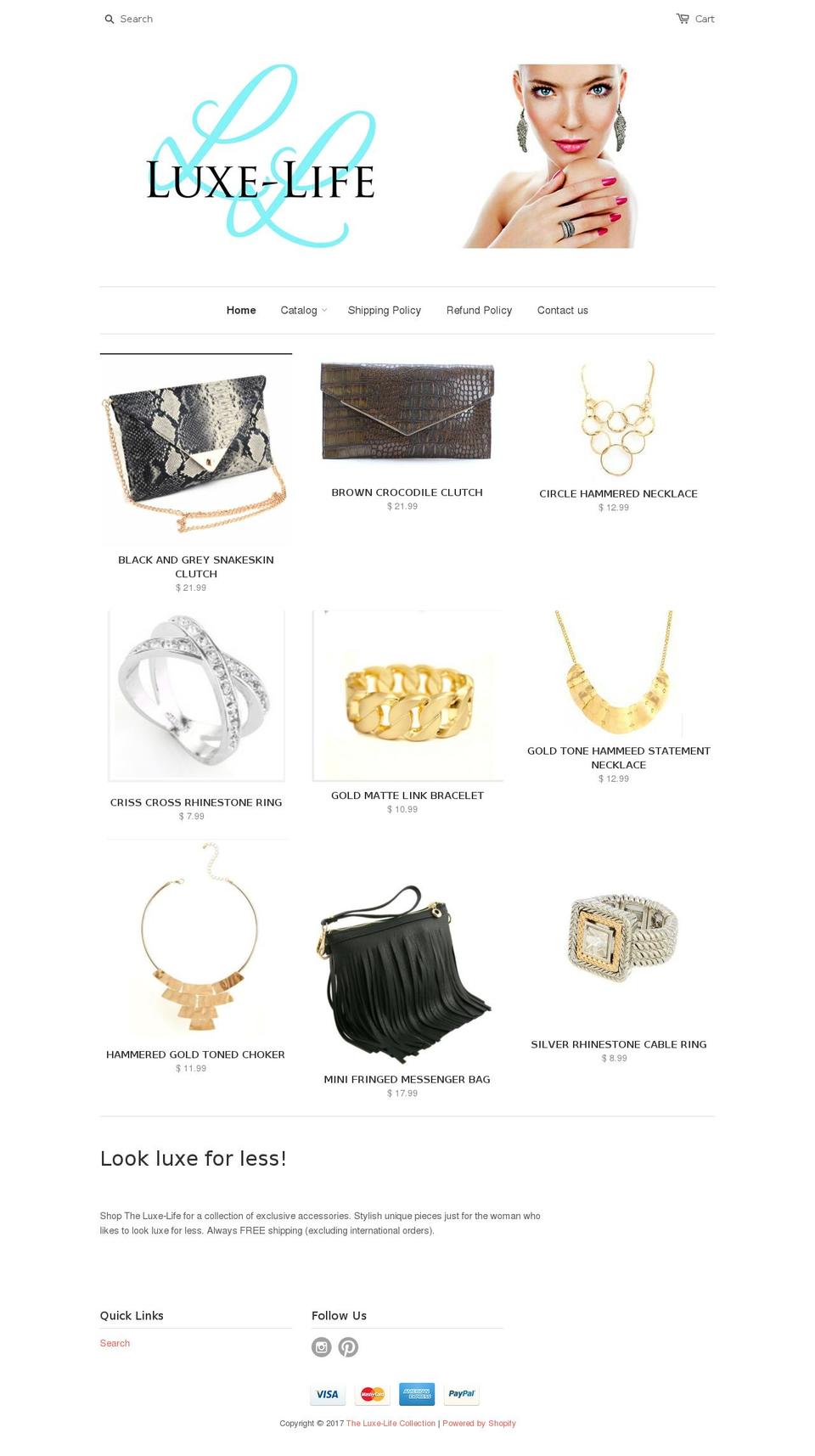 theluxe-life.com shopify website screenshot