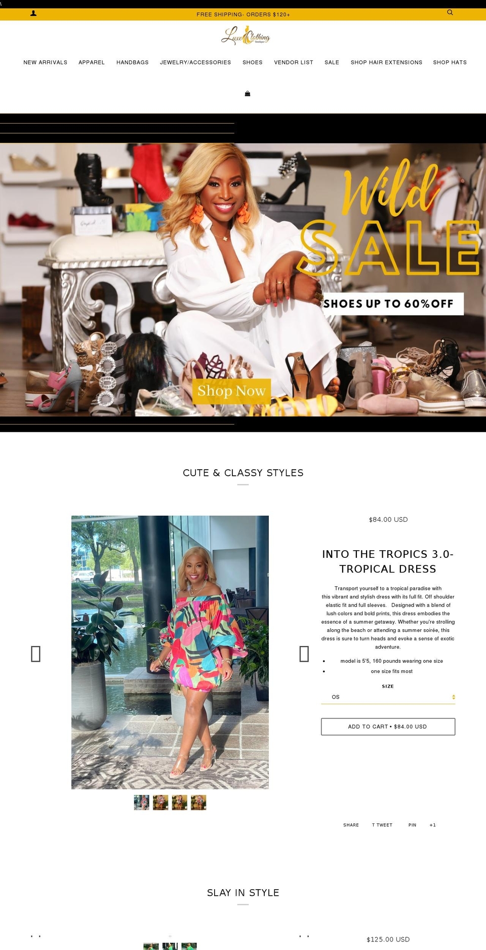 Luxe x Ecart + Yotpo Afterpay -- OPT Shopify theme site example theluxeclothingboutique.com