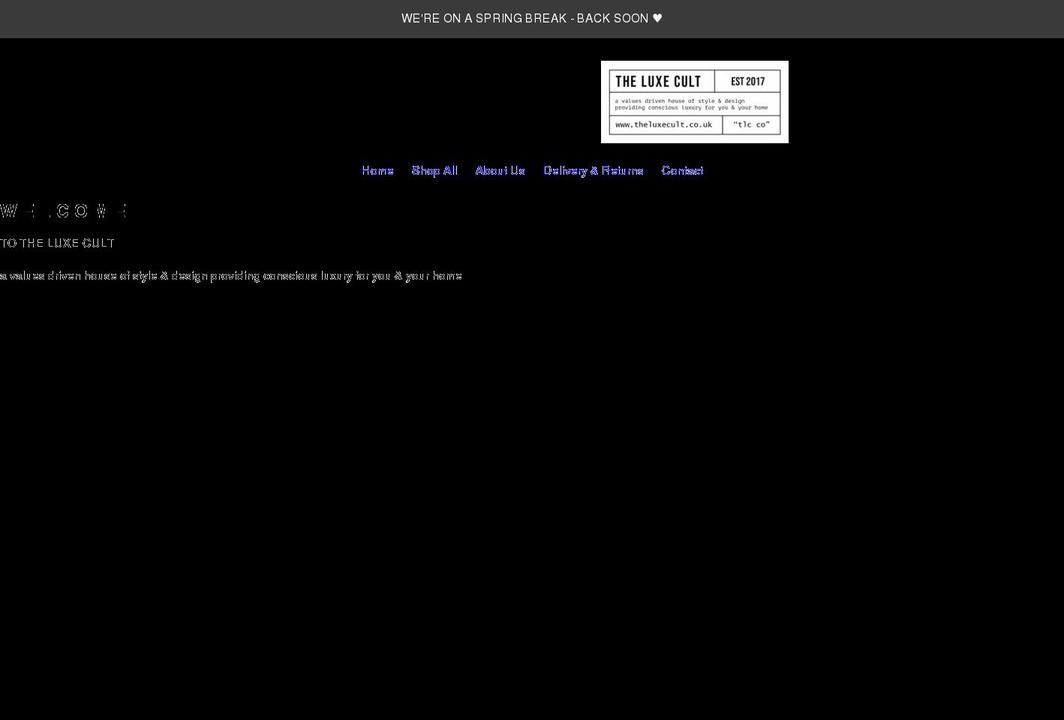 theluxecult.co.uk shopify website screenshot