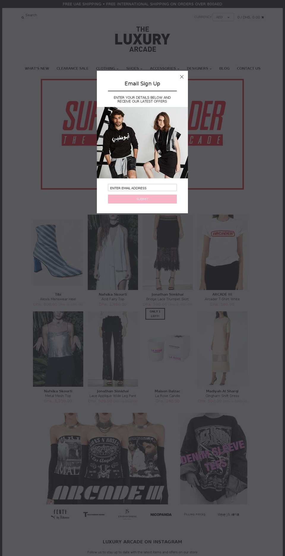 Lux Shopify theme site example theluxuryarcade.ae