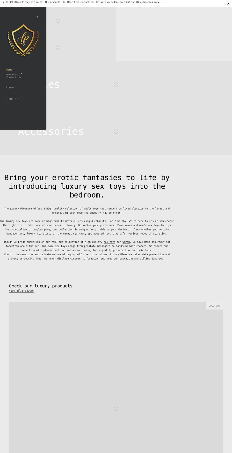 theluxurypleasure.com shopify website screenshot