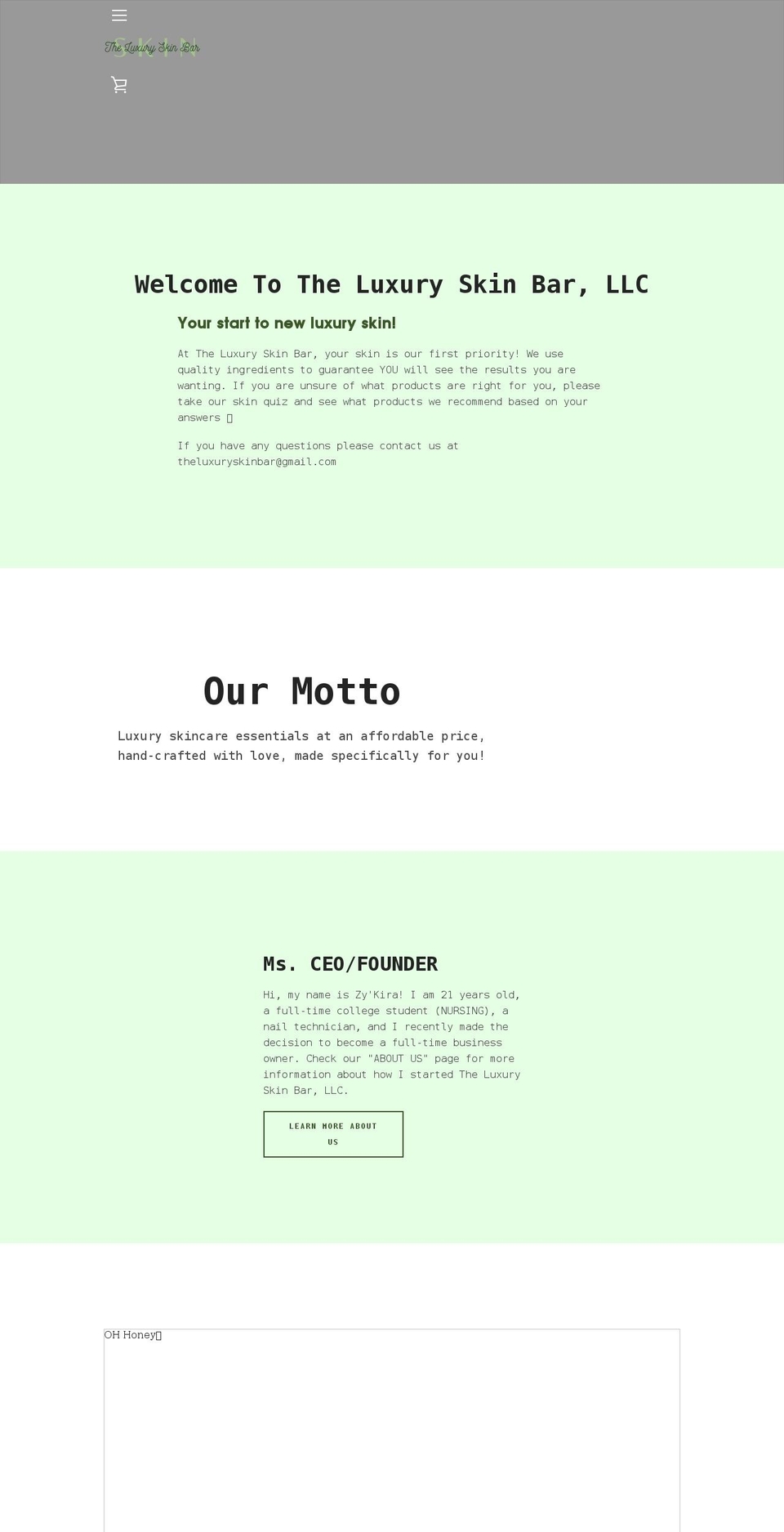 theluxuryskinb.com shopify website screenshot