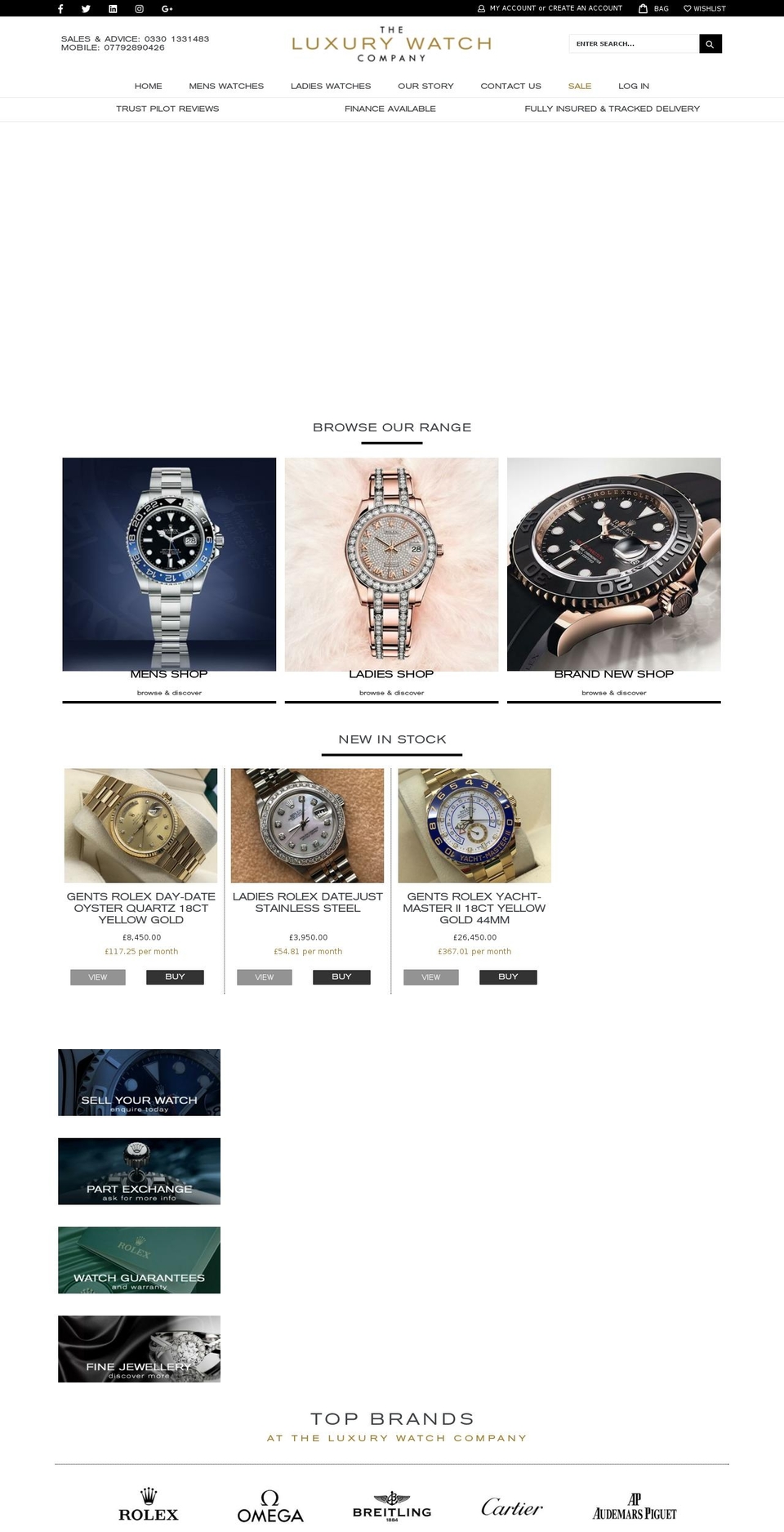 WATCHES Shopify theme site example theluxurywatchcompany.com