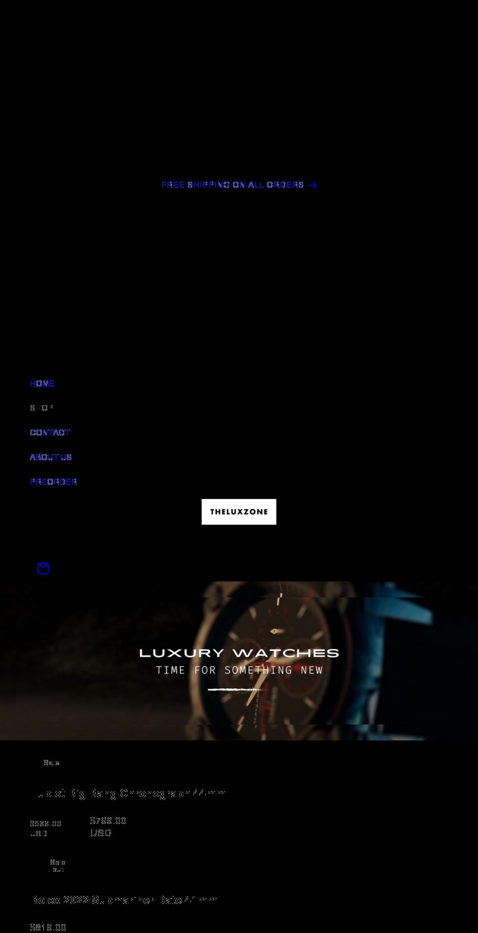 theluxzone.com shopify website screenshot