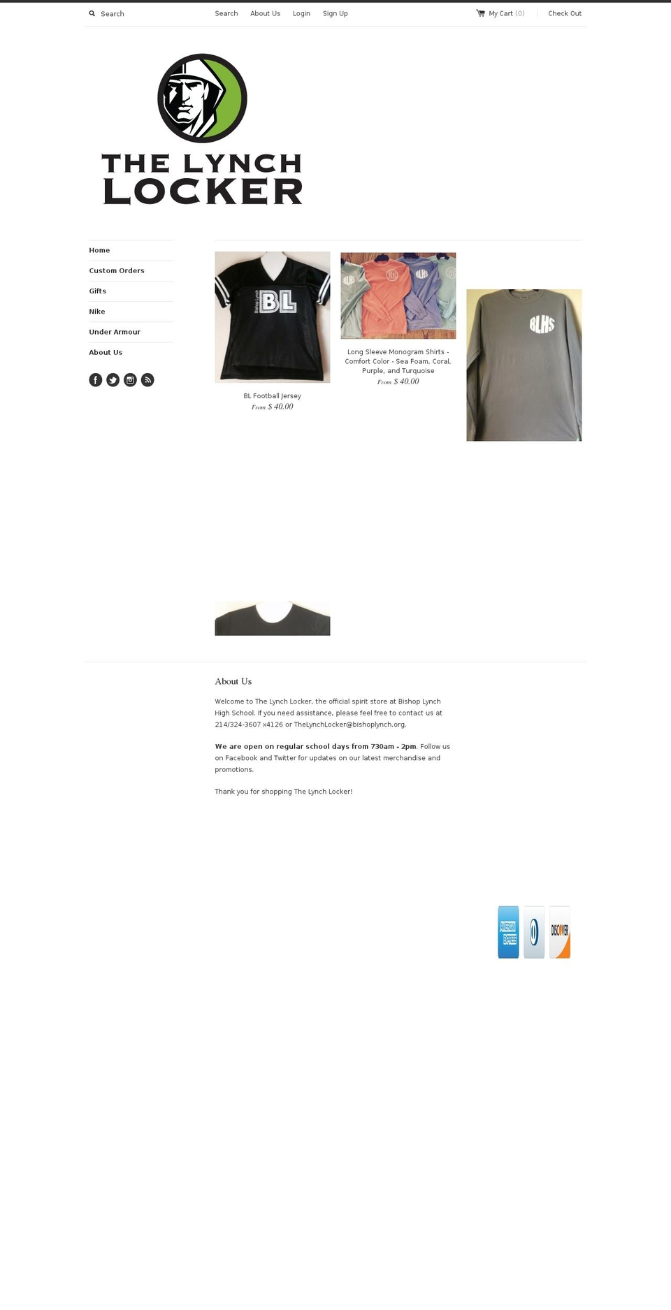 thelynchlocker.org shopify website screenshot