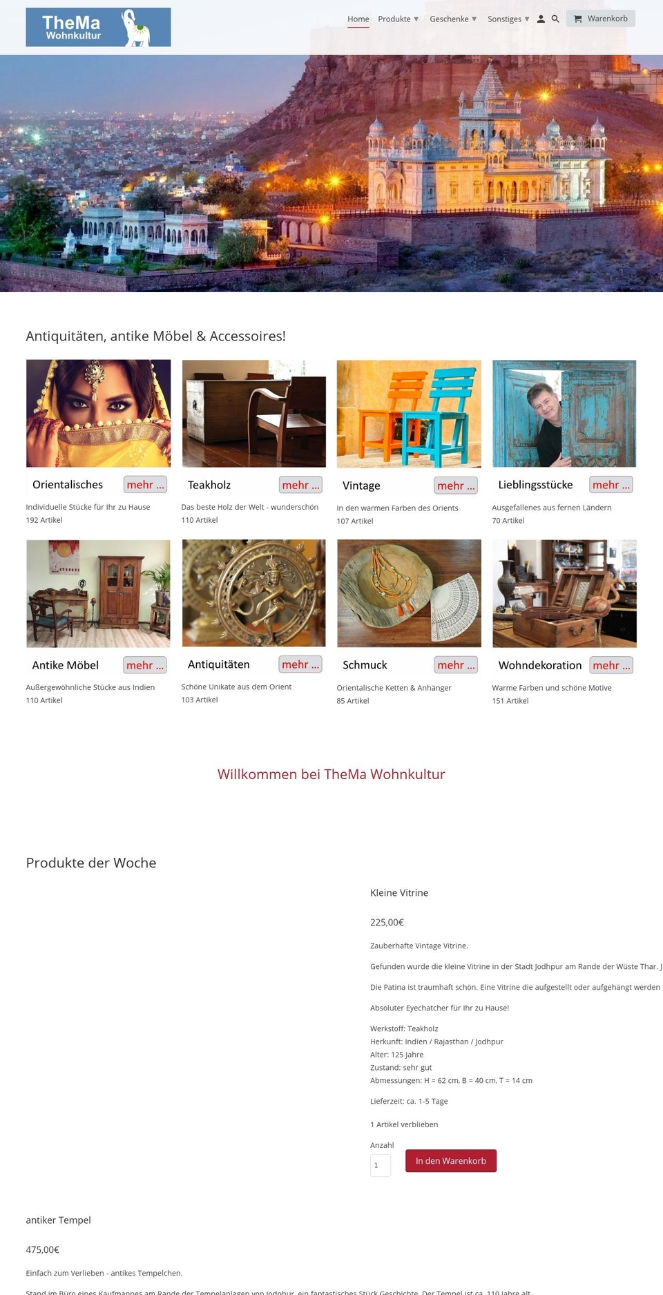 thema-wohnkultur.com — Shopify storefront screenshot