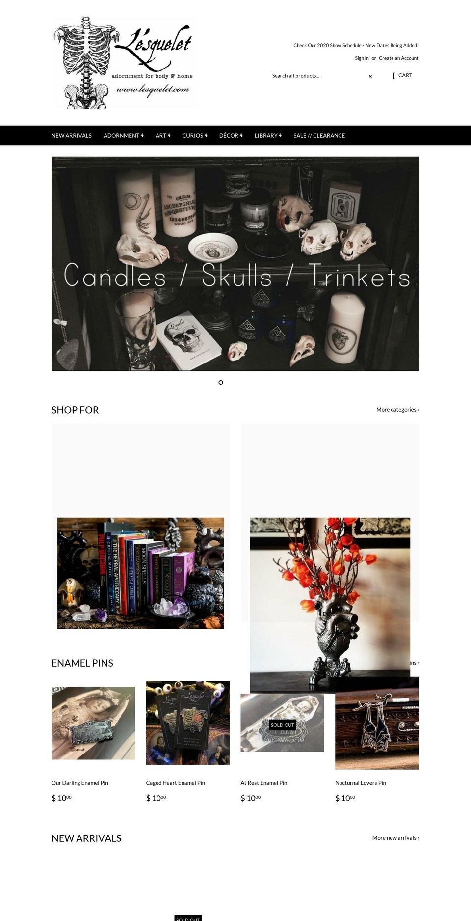 themacabreboutique.com — Shopify storefront screenshot