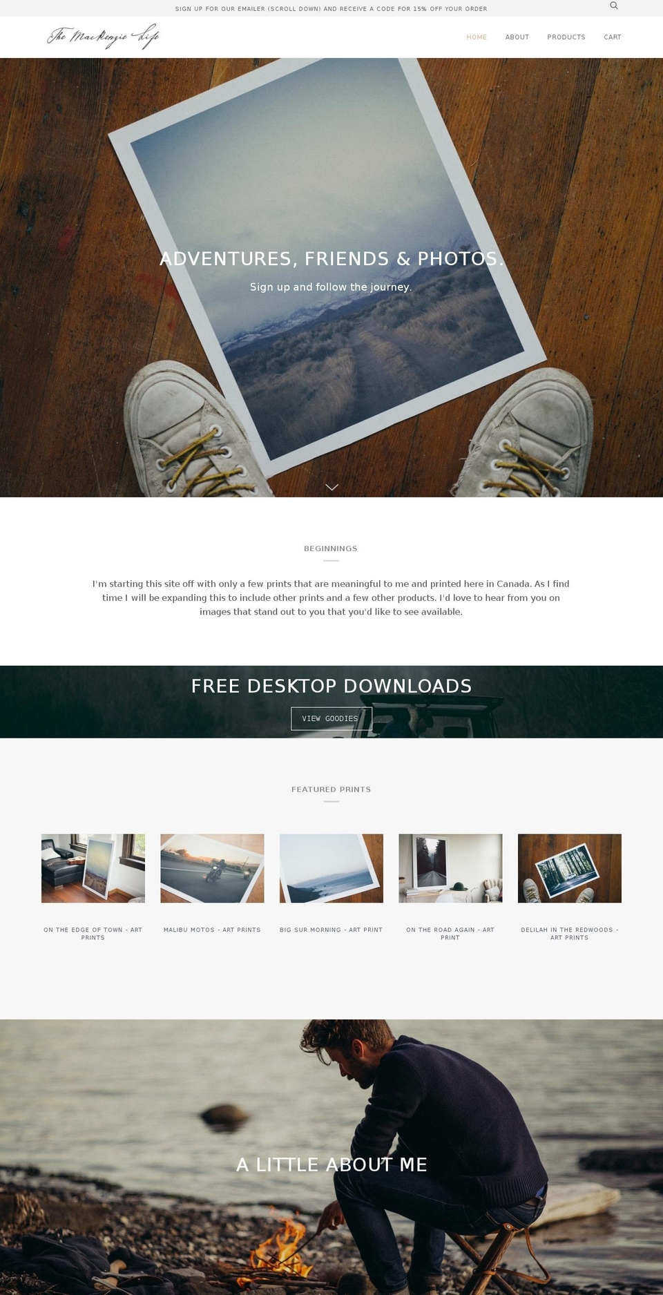 themackenzielife.com — Shopify storefront screenshot