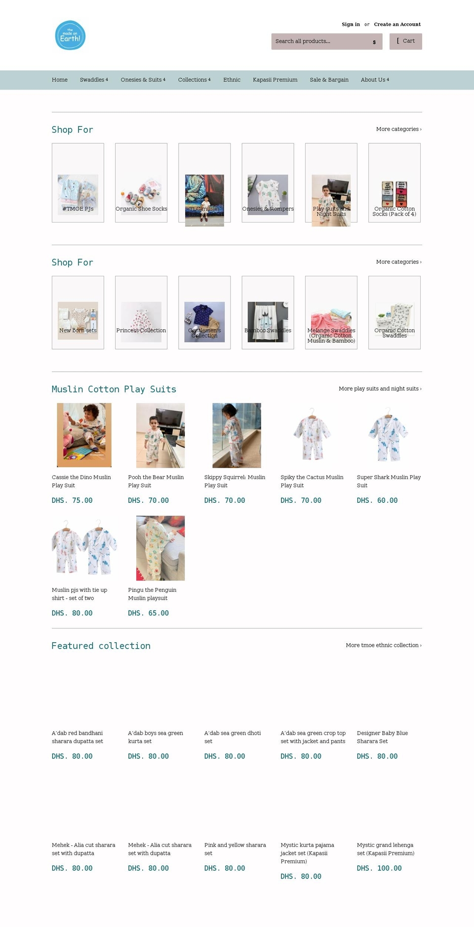 themadeonearth.com shopify website screenshot