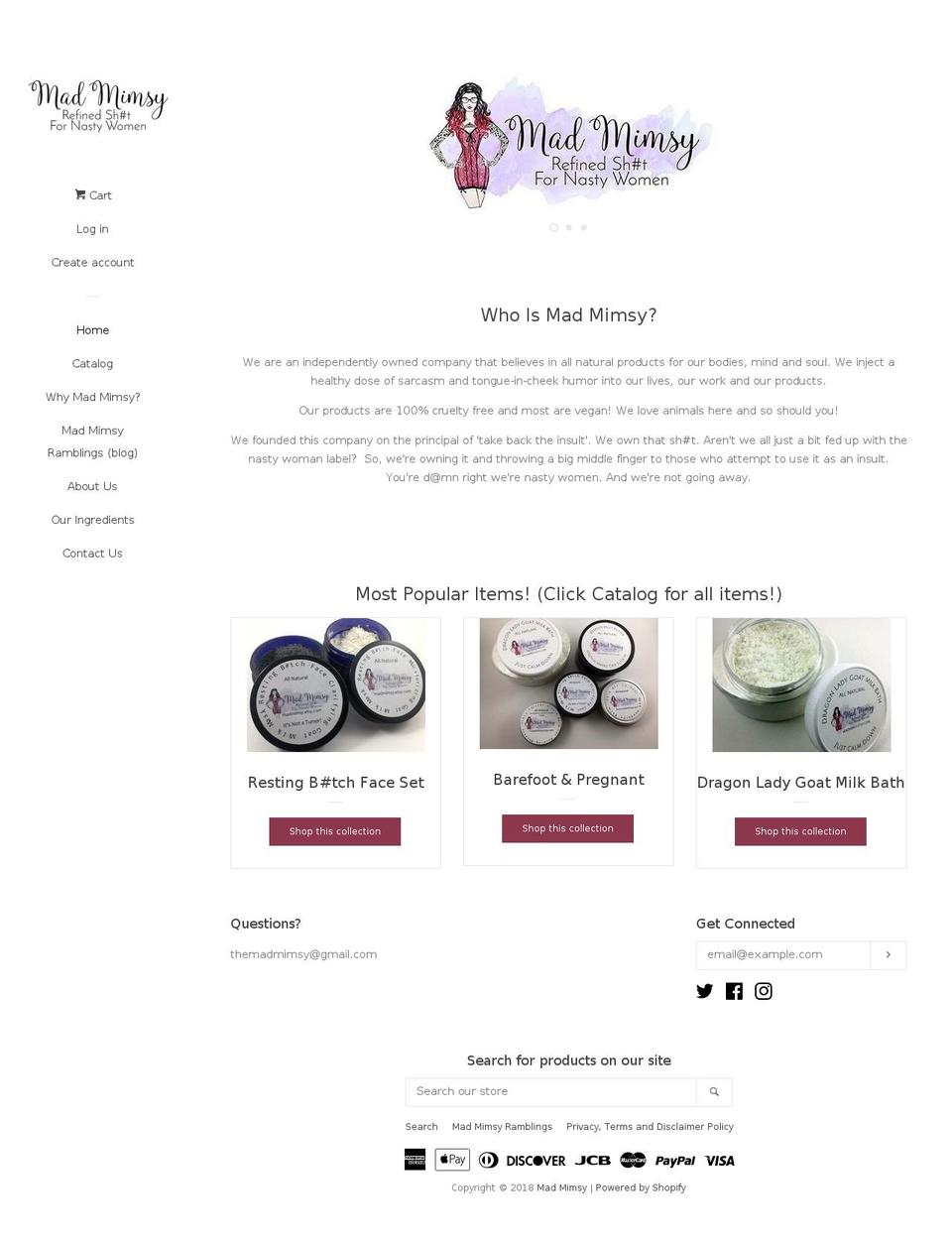 themadmimsy.com — Shopify storefront screenshot