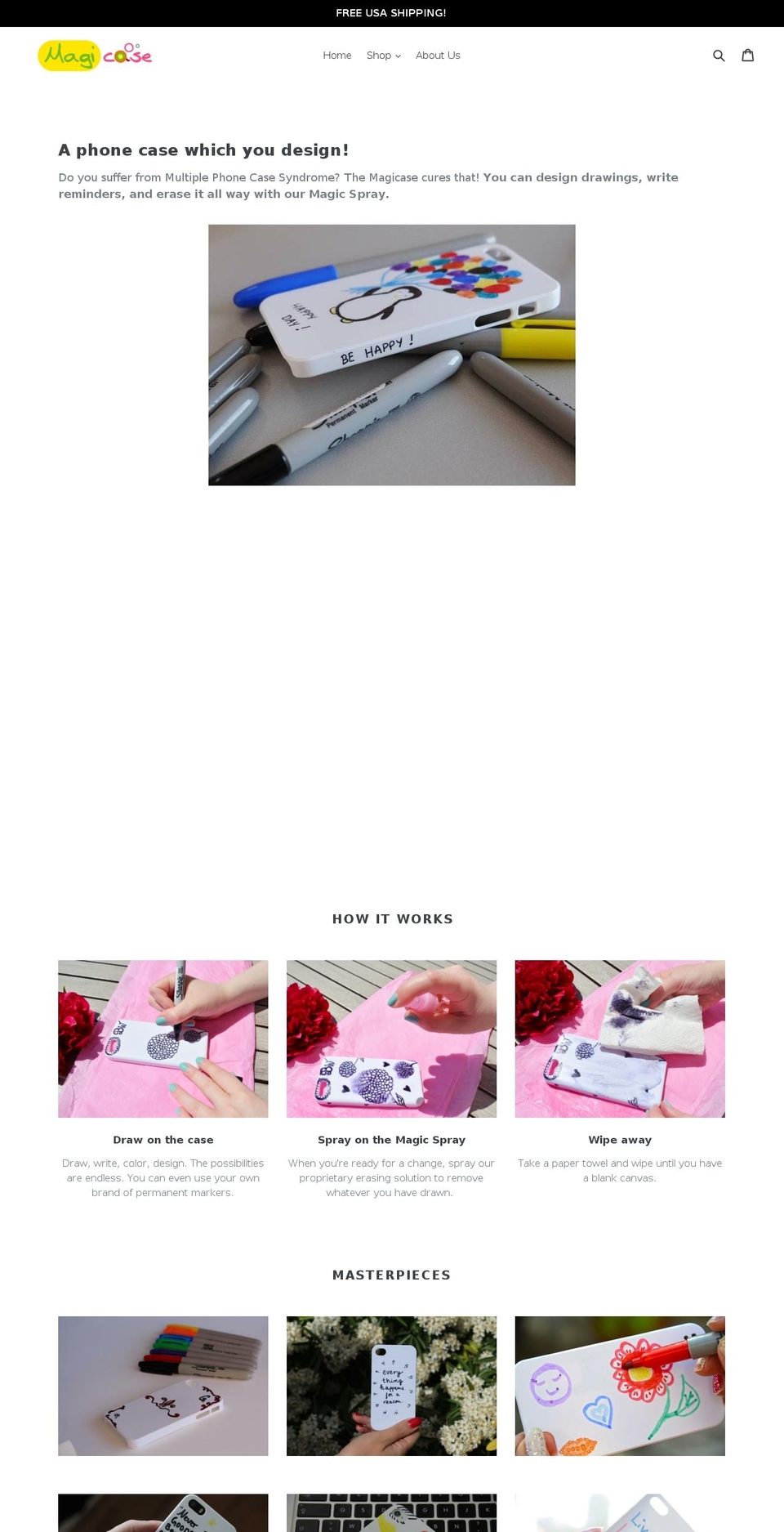 themagicase.com shopify website screenshot