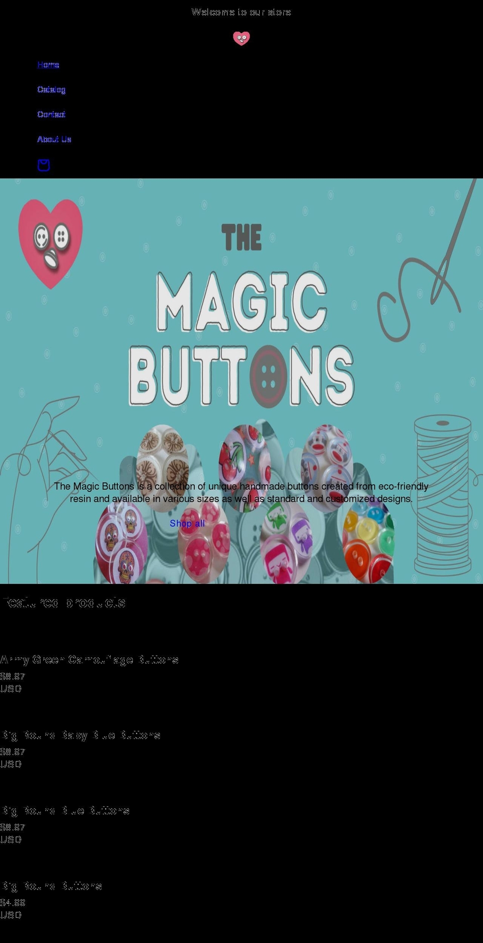 themagicbuttons.com shopify website screenshot