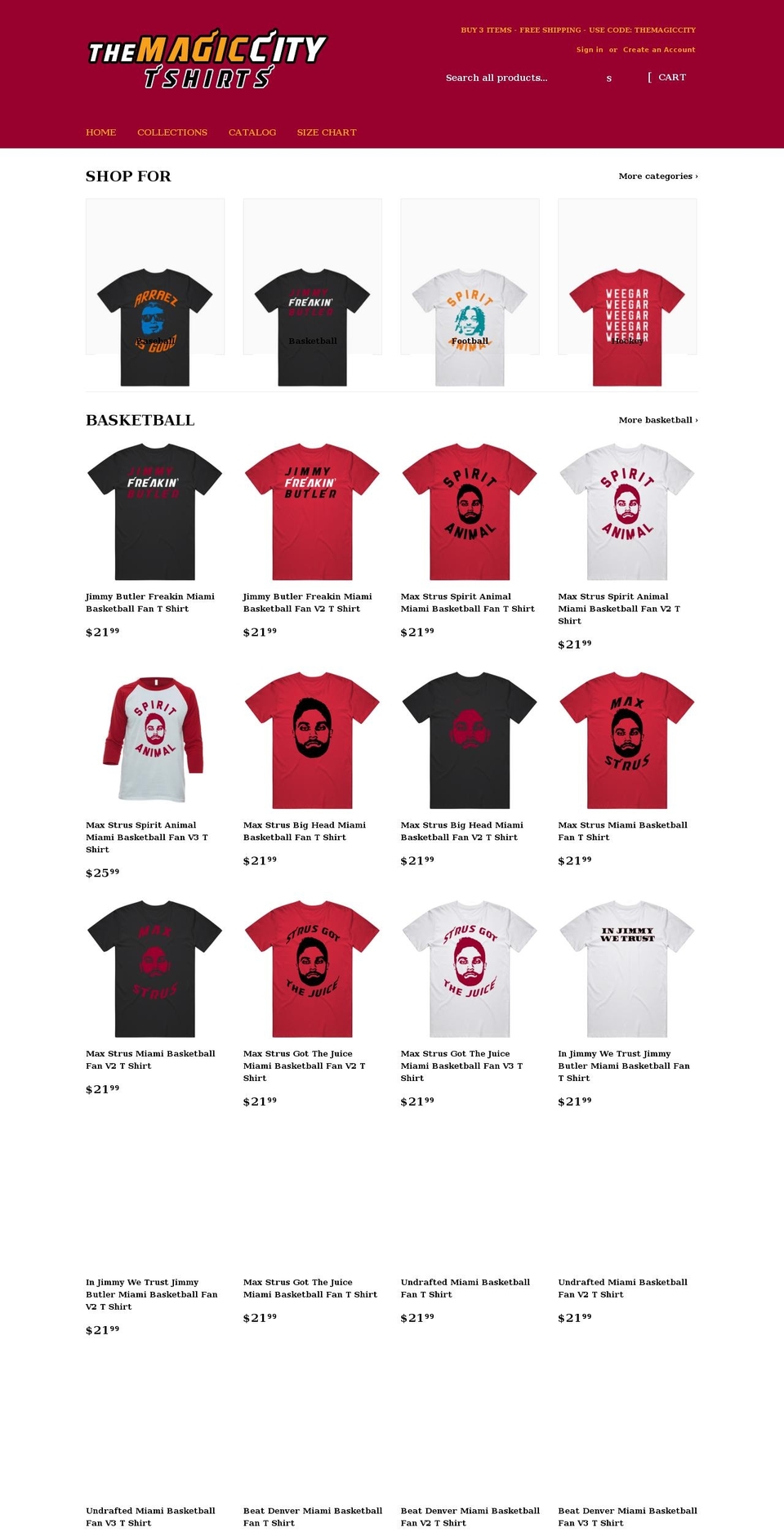 themagiccitytshirts.com shopify website screenshot