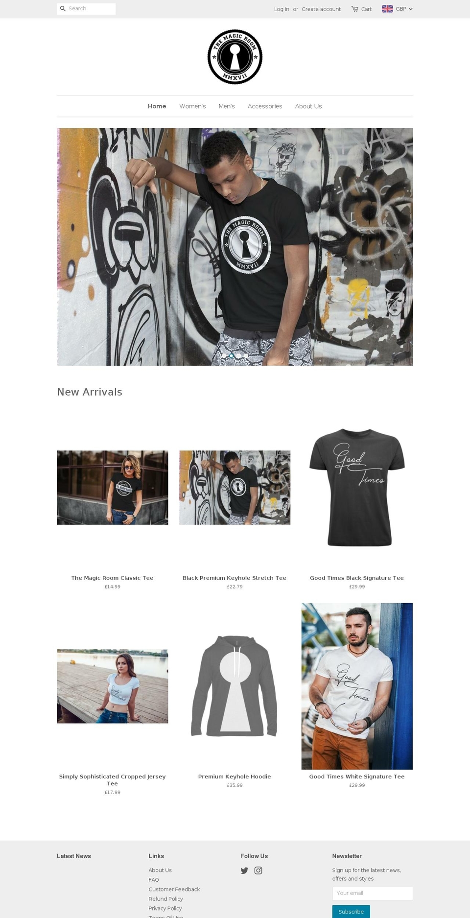 themagicroomapparel.com — Shopify storefront screenshot