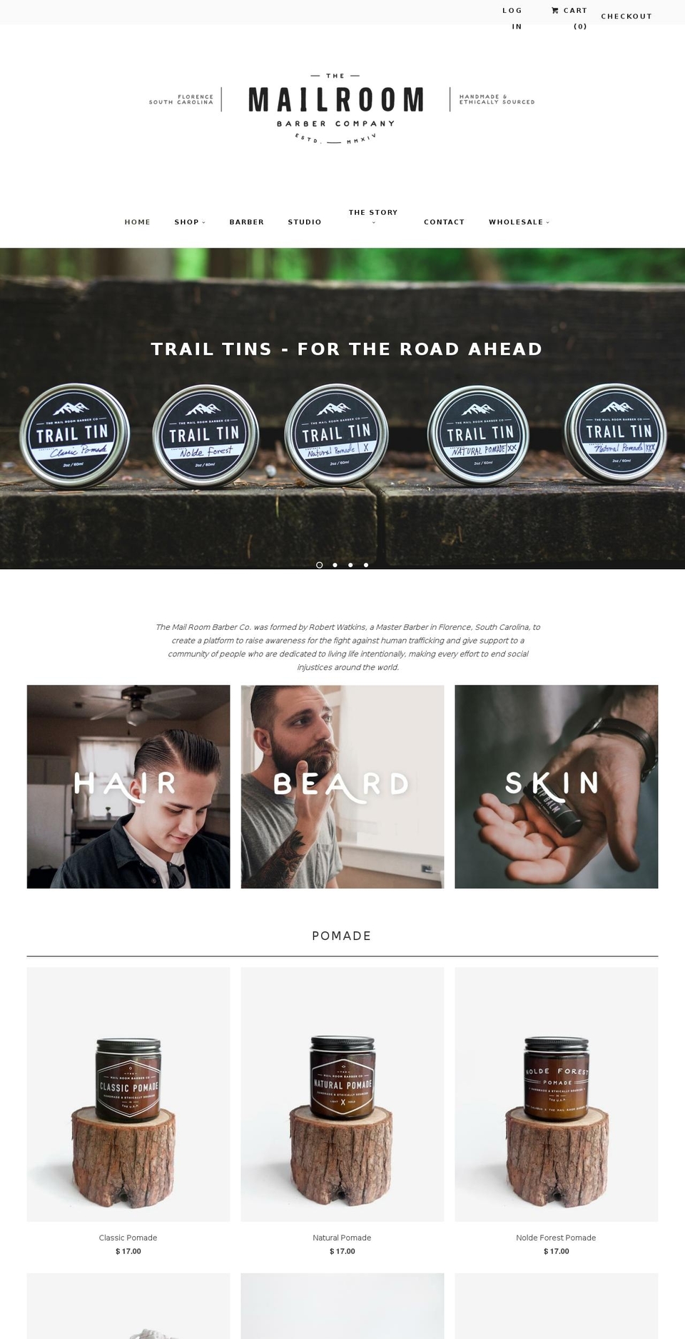 themailroombarberco.com shopify website screenshot