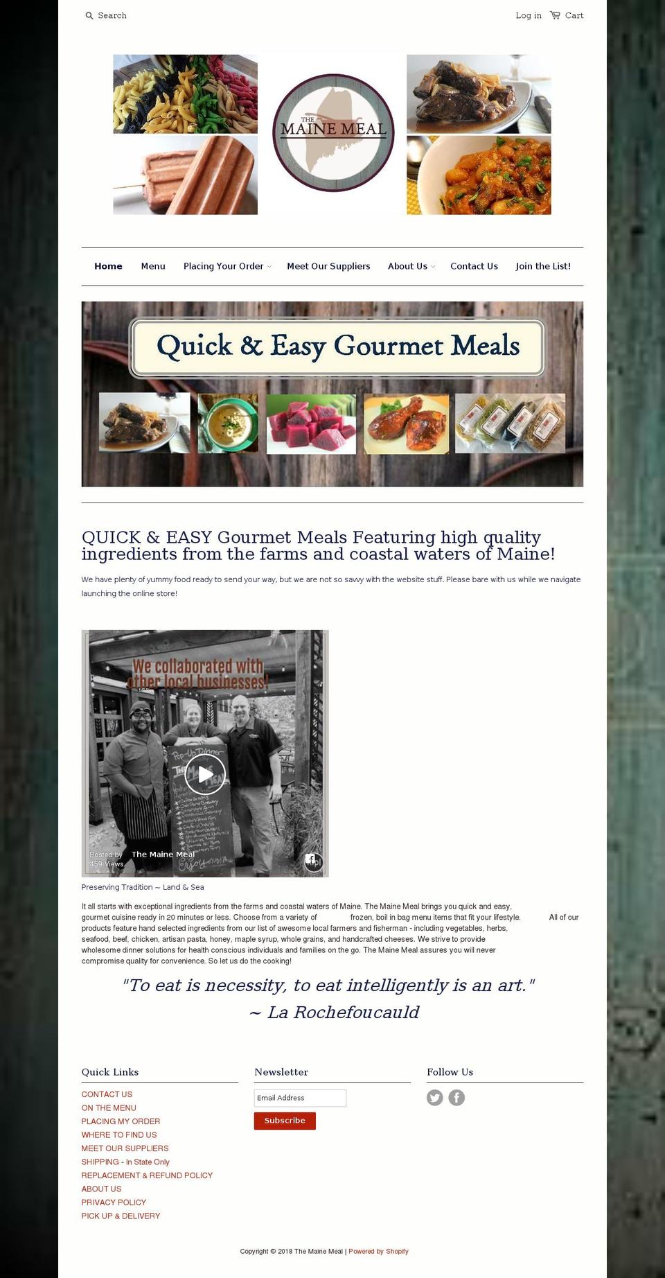 themainemeal.com shopify website screenshot