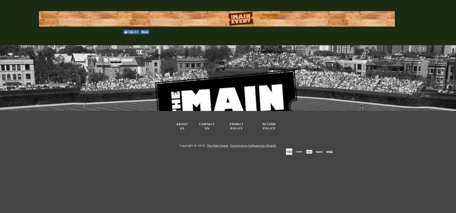 themaineventtickets.com — Shopify storefront screenshot