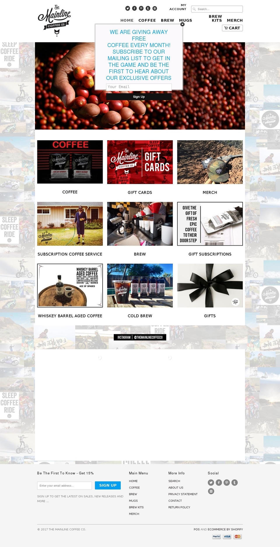 themainlinecoffeeco.com shopify website screenshot