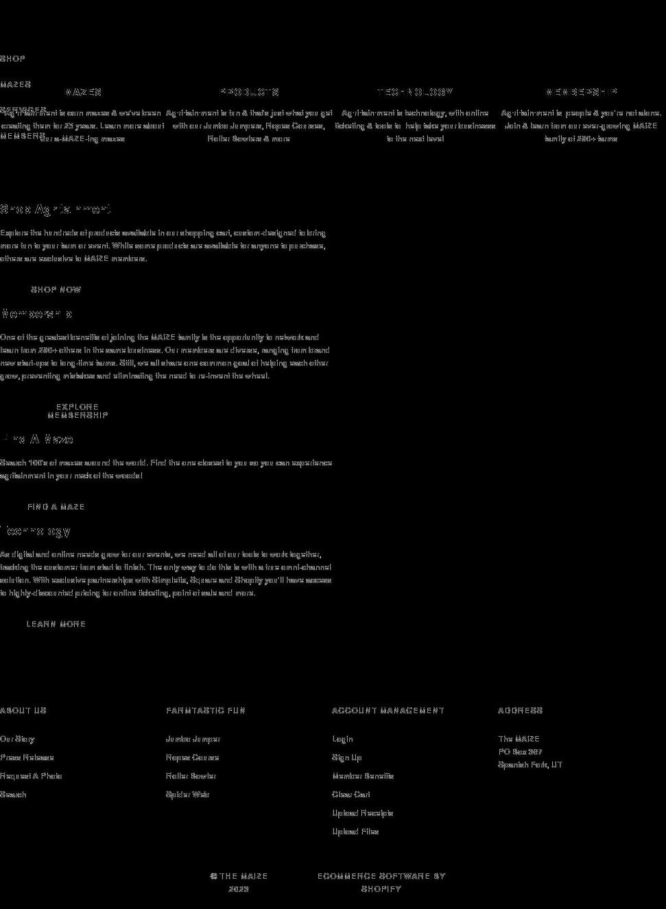 themaize.net shopify website screenshot