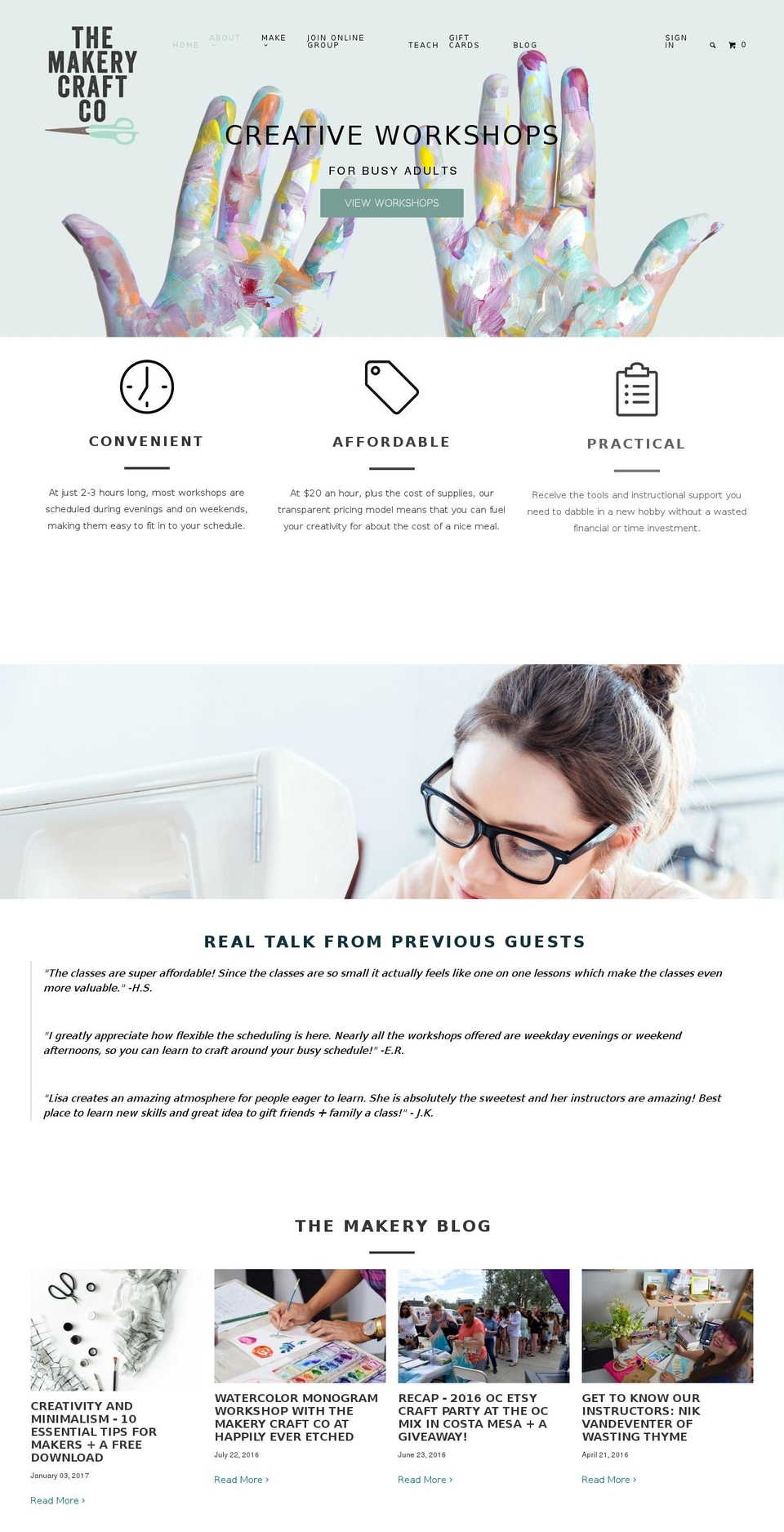 themakerycraftco.com shopify website screenshot